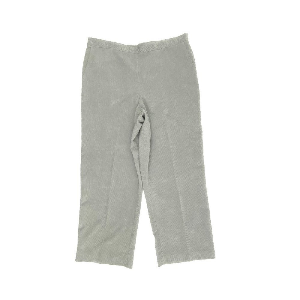 Alfred Dunner Pull On Back Elastic Straight Women's size 18 Gray Corduroy Pants